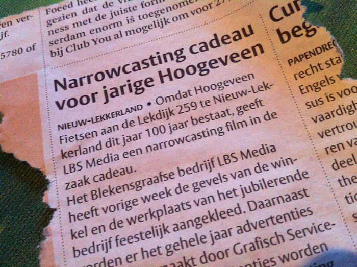 Narrowcasting cadeau